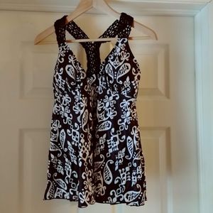 brand new in bag.  Crochet strap tankini